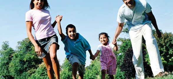 Two parents and 2 children